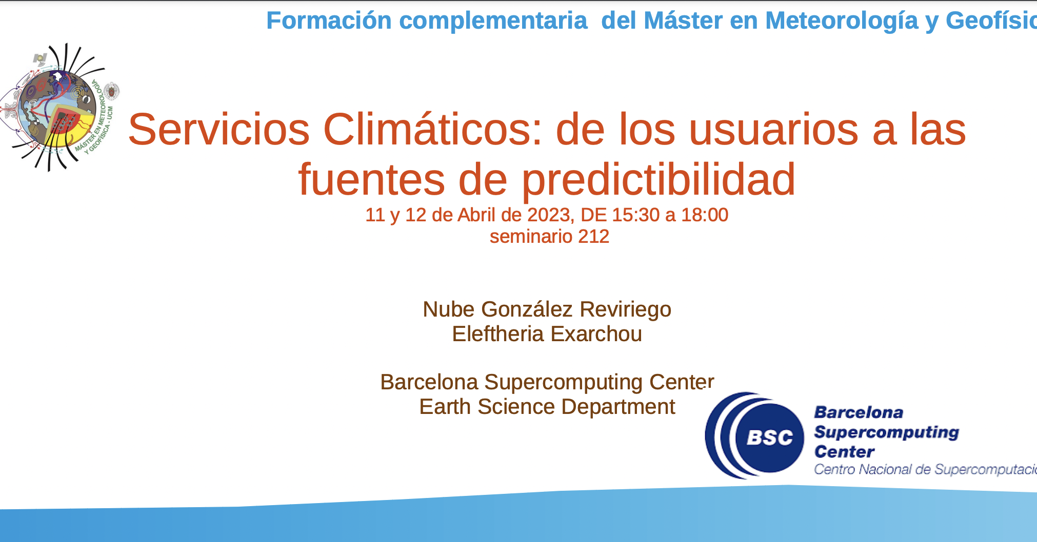Curso sobre Servicios Climáticos y Predicción Estacional